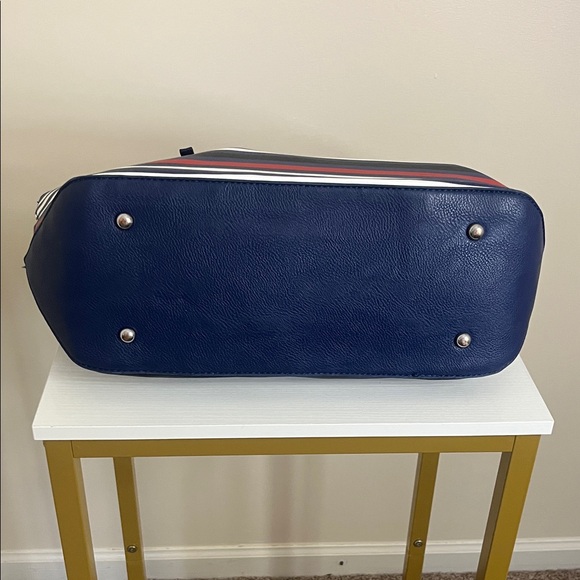 Nine West Women’s Navy and Red Striped Tote - Picture 3 of 8